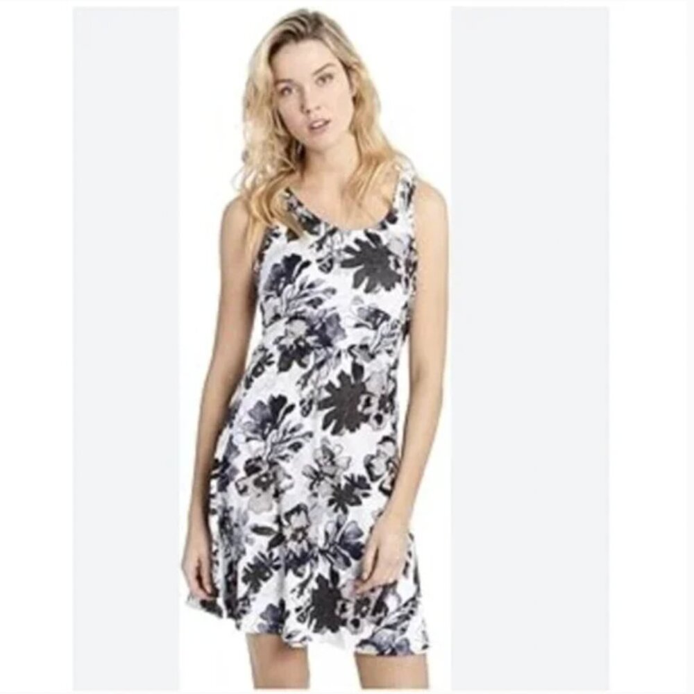 Lole Dress Womens Medium White Floral Sleeveless Tank Casual Summer Athletic